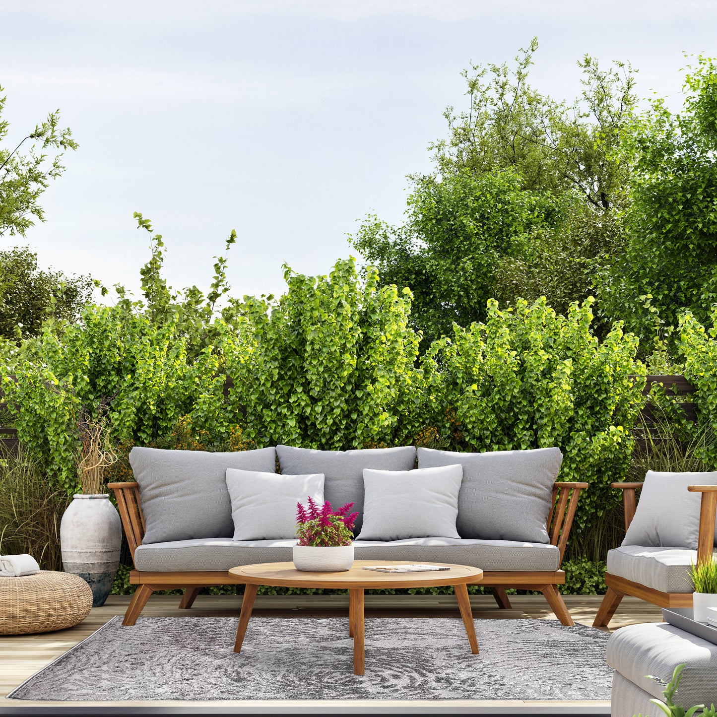 Hanna Indoor/Outdoor Fluid Dark Grey Rug