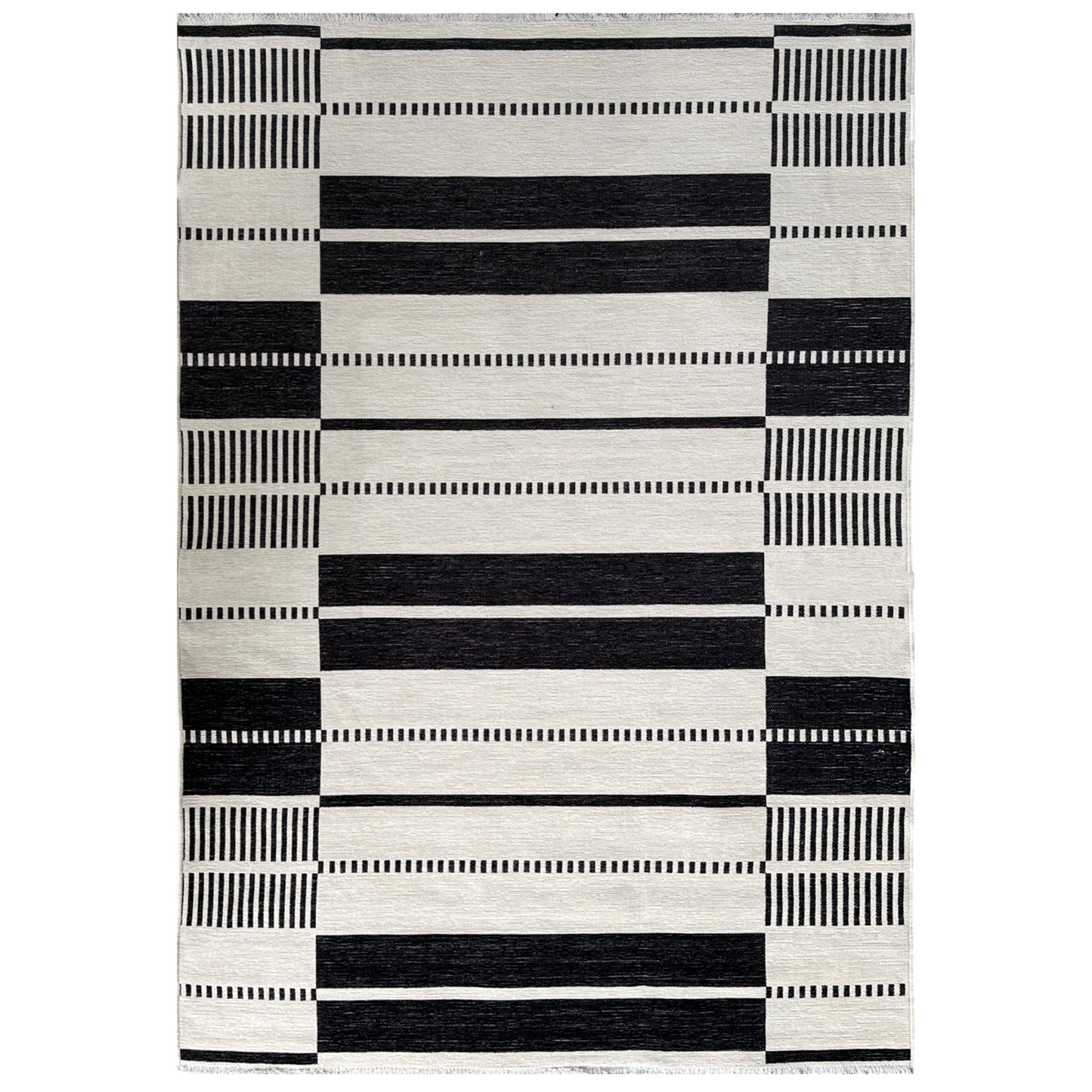 Harlow Reversible Block Black Rug