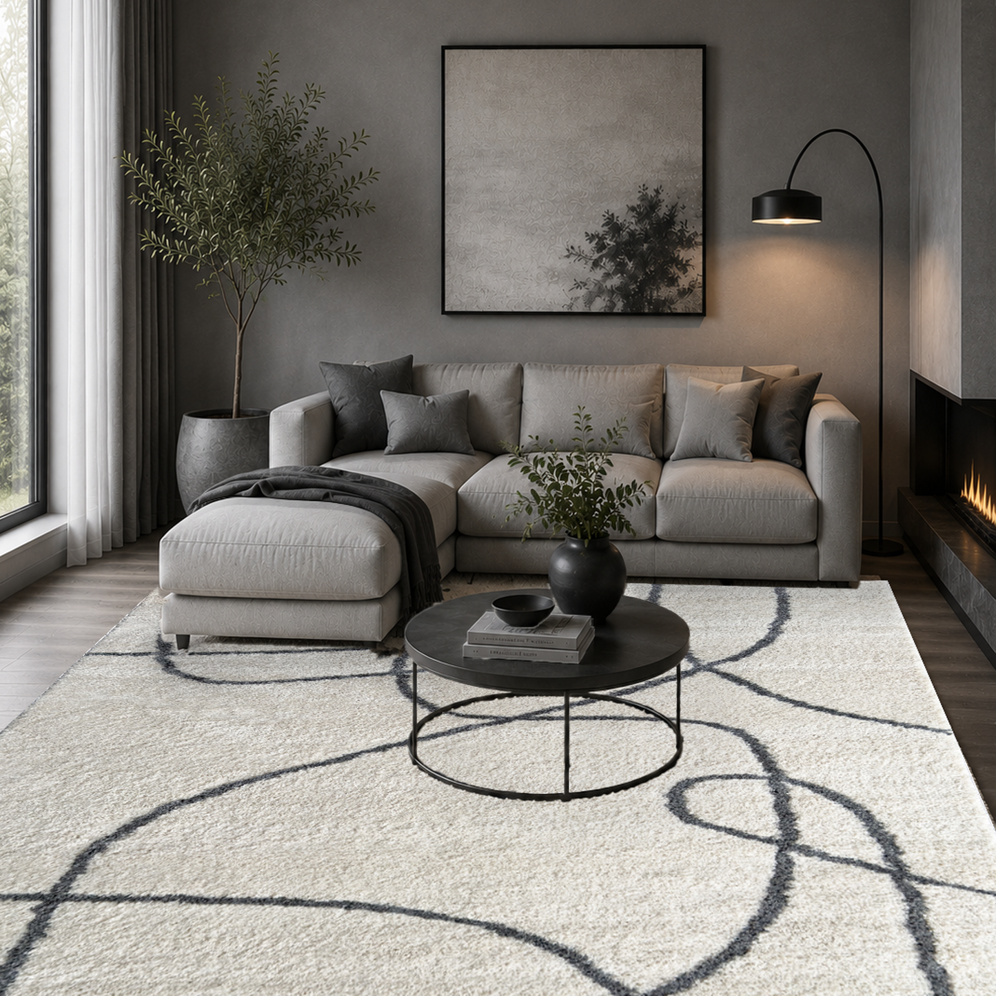 Mercer Sketch White/Black Rug