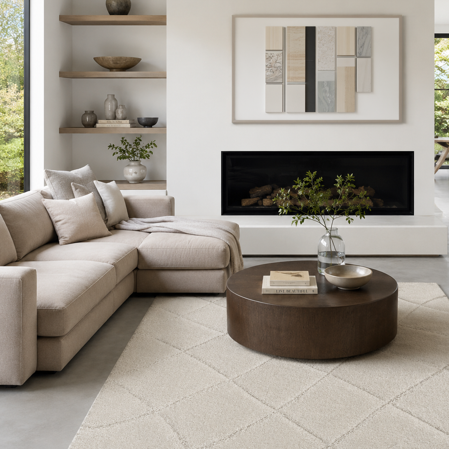 Lowry Etched White Rug