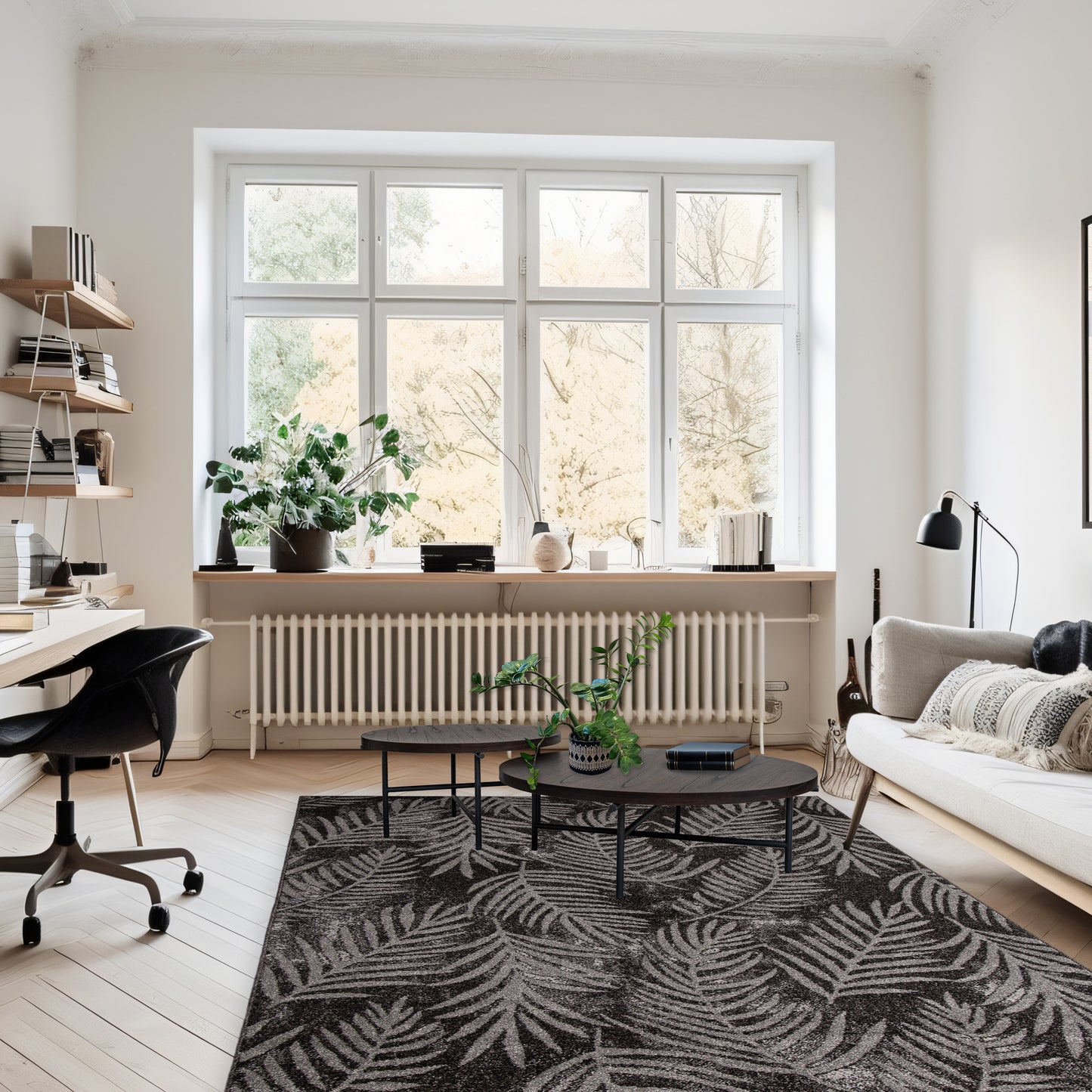 Asana Botanica Black/Light Grey Rug
