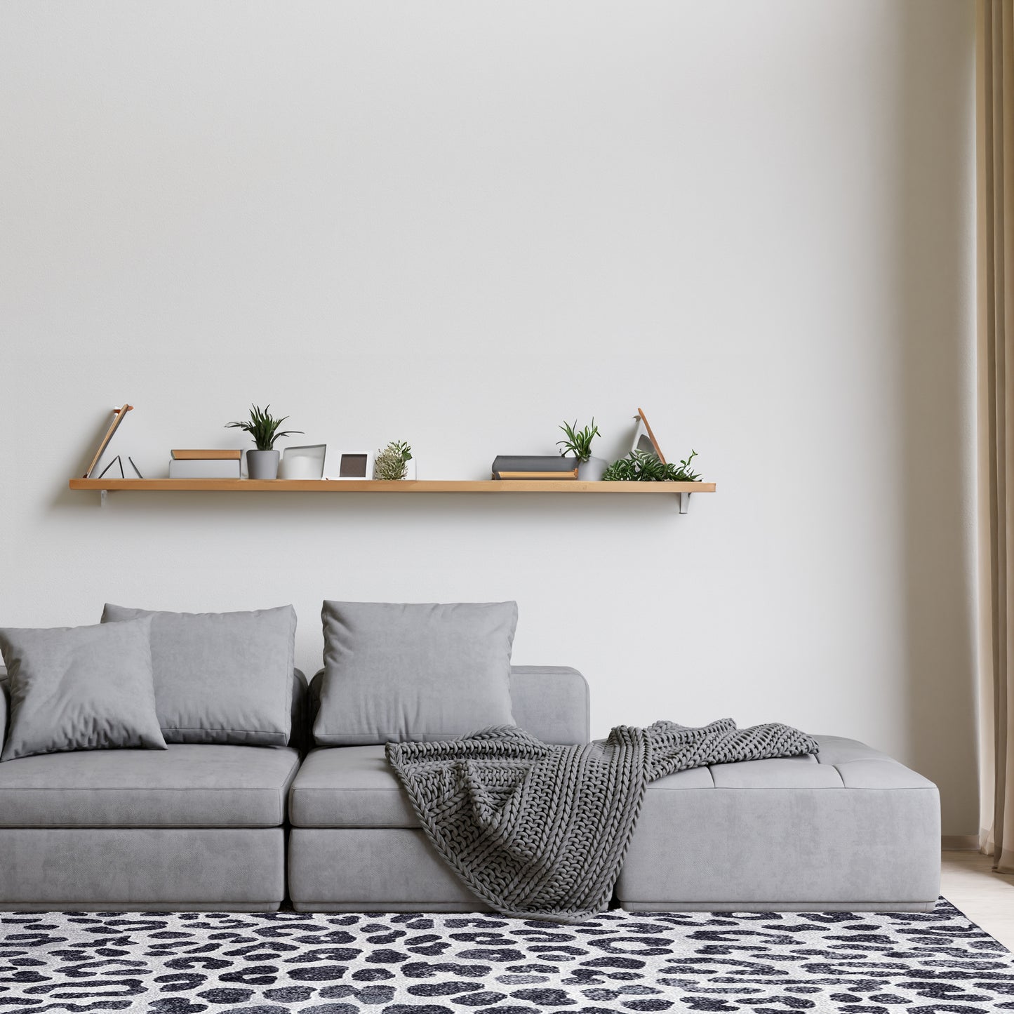 Asana Leopard Black/White Rug
