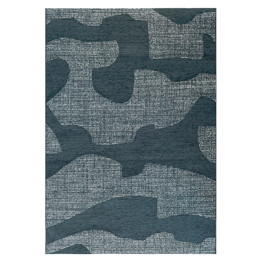 Sanibel Indoor/Outdoor Form Slate Blue Rug