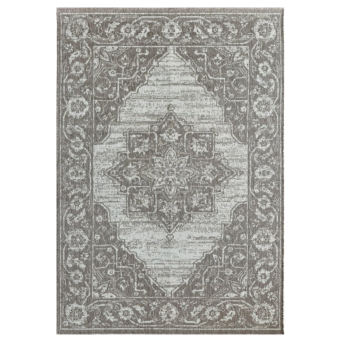 Oakley Medallion Beige Indoor/Outdoor Rug