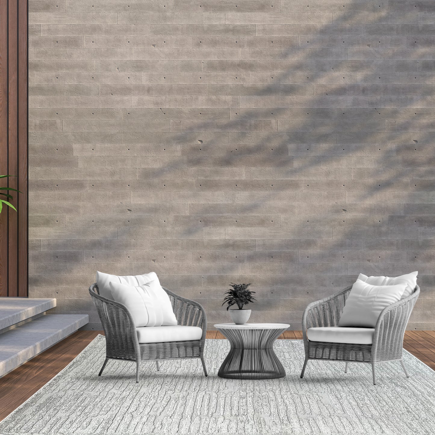 Hanna Indoor/Outdoor Texture Grey Rug
