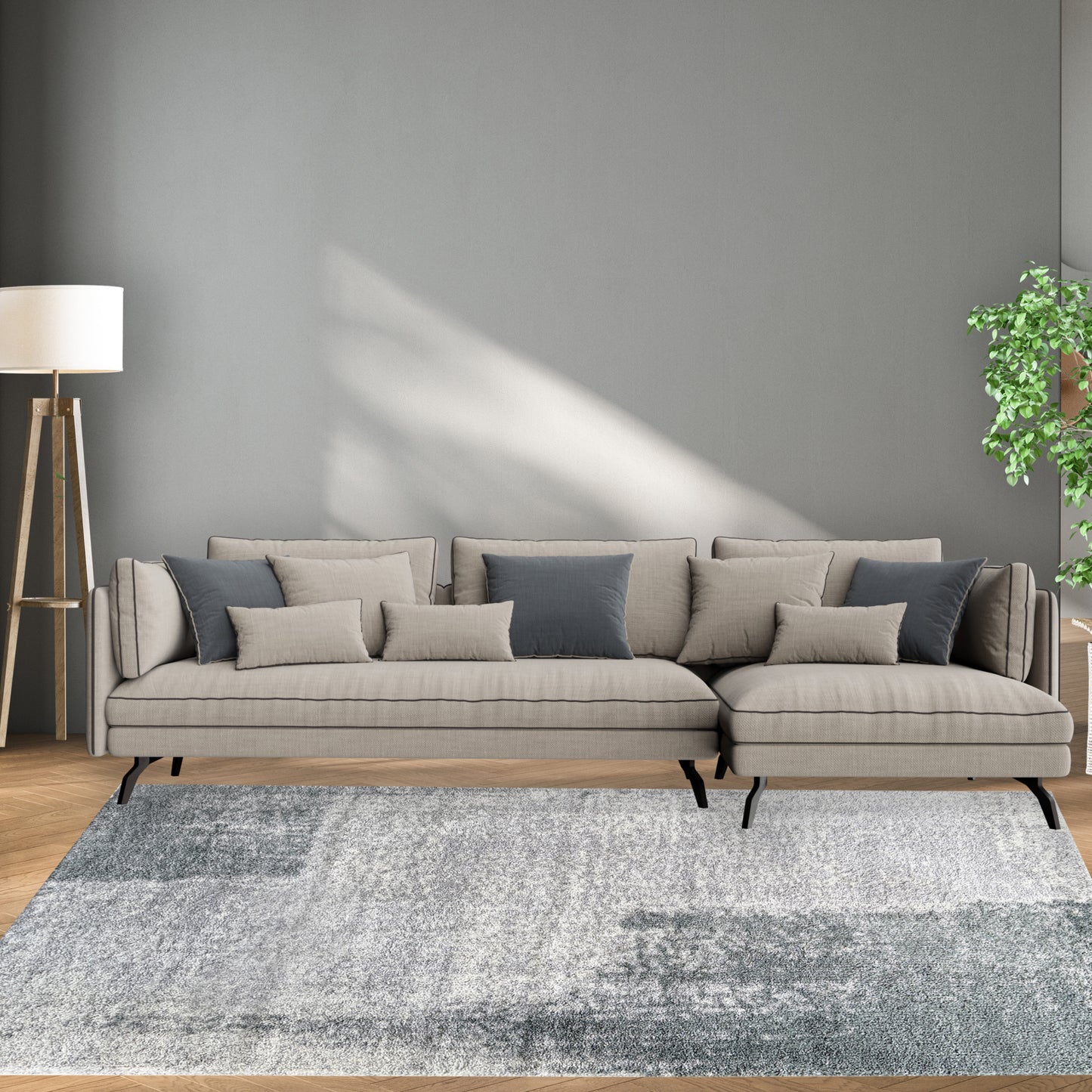 Laine Grunge Smoke Blue Rug