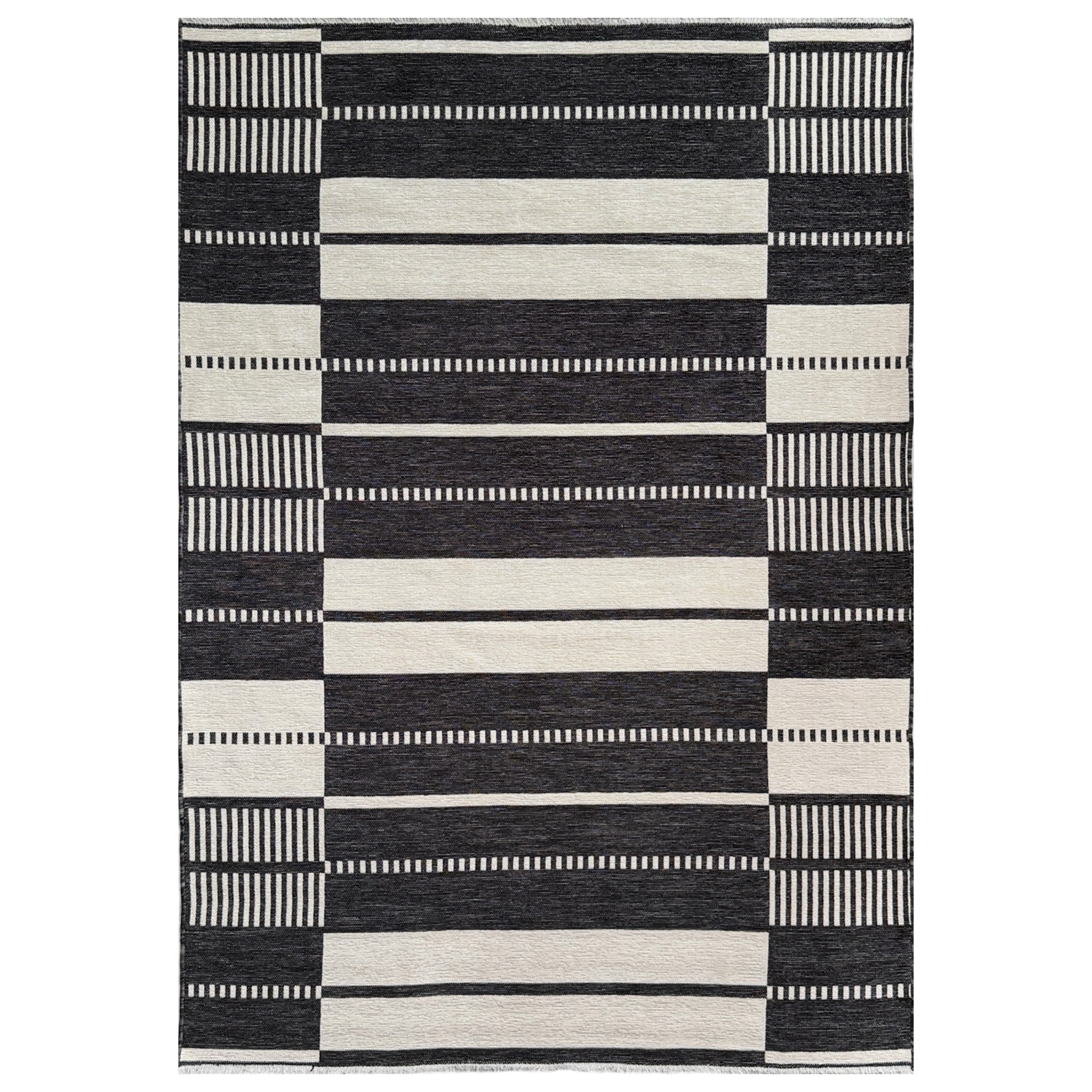 Harlow Reversible Block Black Rug – Signature Rugs