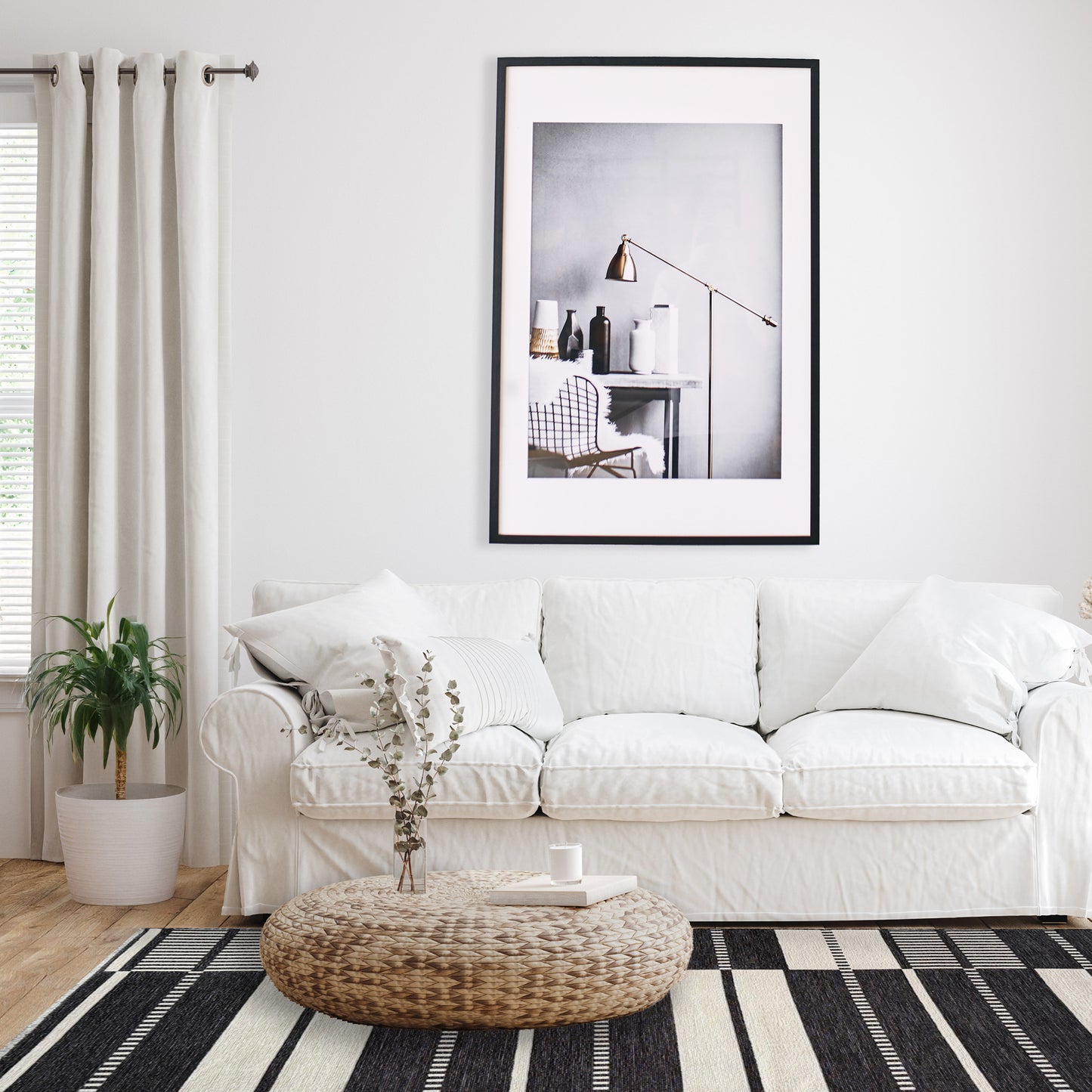 Harlow Reversible Block Black Rug