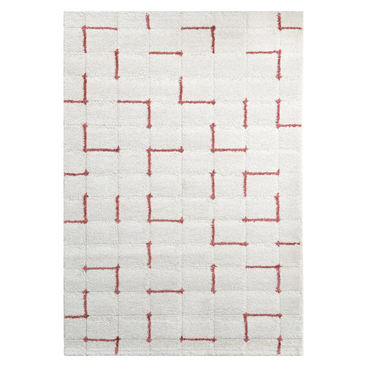 Lowry Grid White/Copper Rug