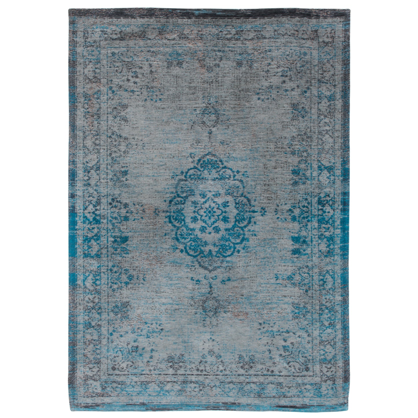 Fading World Medallion Grey Turquoise 8255