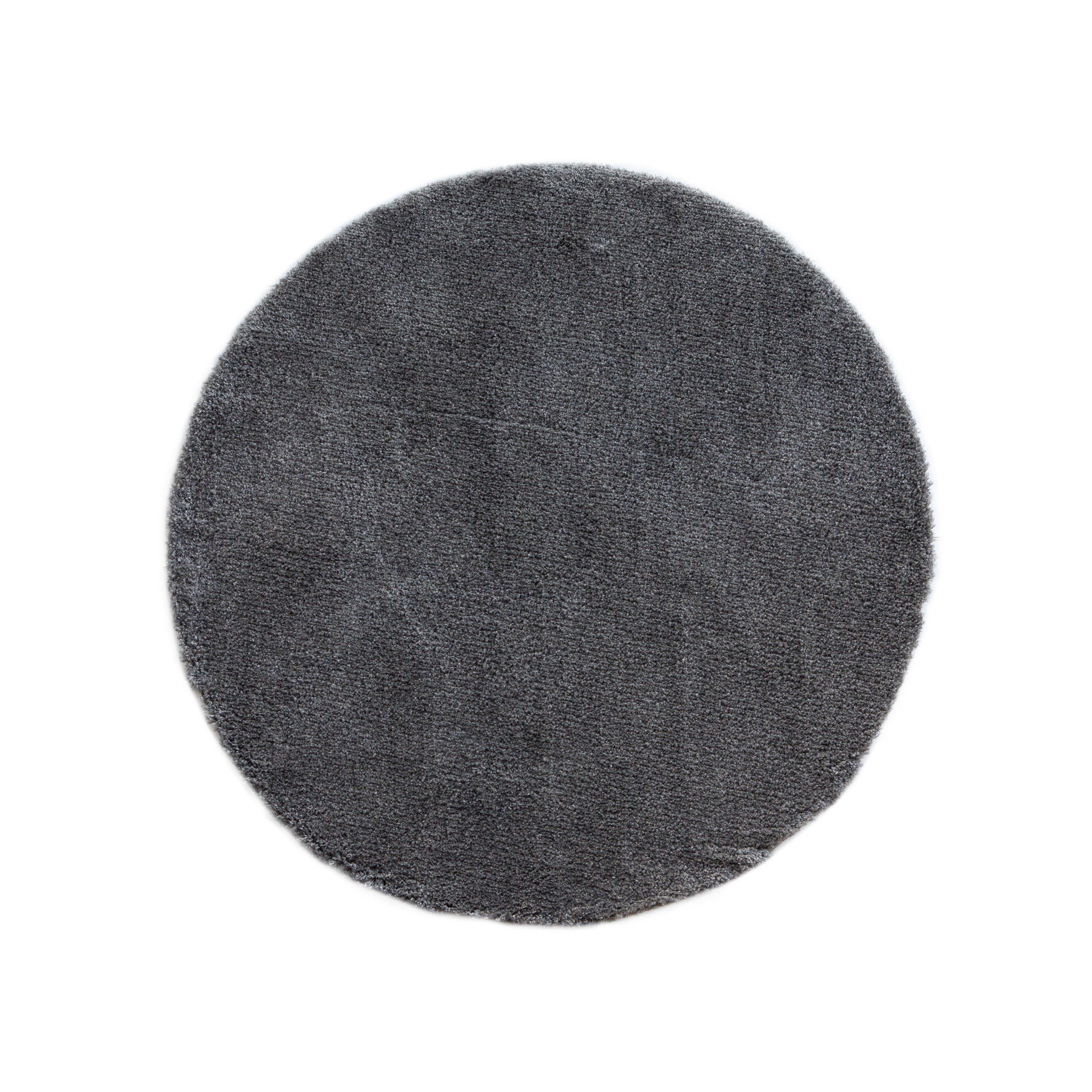 Round Grey Rug Wool Nomadic Round Dark Grey Rug – Signature Rugs